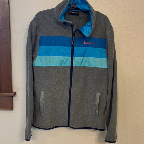 cotopaxi Jackets & Blazers - Cotopaxi Gray Fleece Jacket, Pool Party blue color way, M